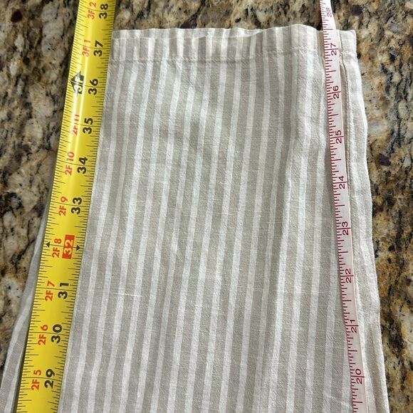 Eileen Fisher Hemp Organic Cotton Tapered Leg Two Tone Beige Pants Size M - Picture 9 of 10